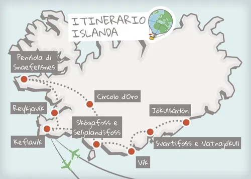 mappa itinerario Islanda estivo